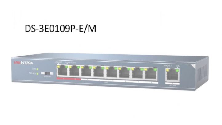 Hikvision DS-3E0109P-E/M(B) 8 Port Unmanaged PoE Switch